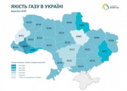 Оператор ГТС України інформує про якість газу в регіонах України